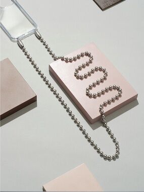 Ossa Silver Ballchain Beaded Phone Lanyard Necklace - Women Jewelry
